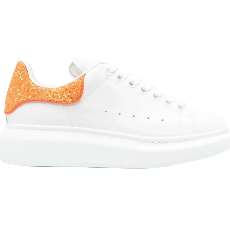 Alexander McQueen Wmns Oversized Sneaker 'White Sunset Orange Glitter