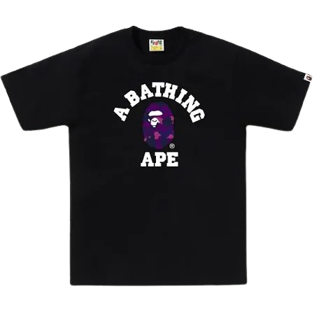 Bape Color Purple Camo College Tee