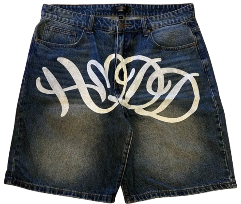 Happy Memories Don't Die HMDD 'Calligraphy' Jean Shorts