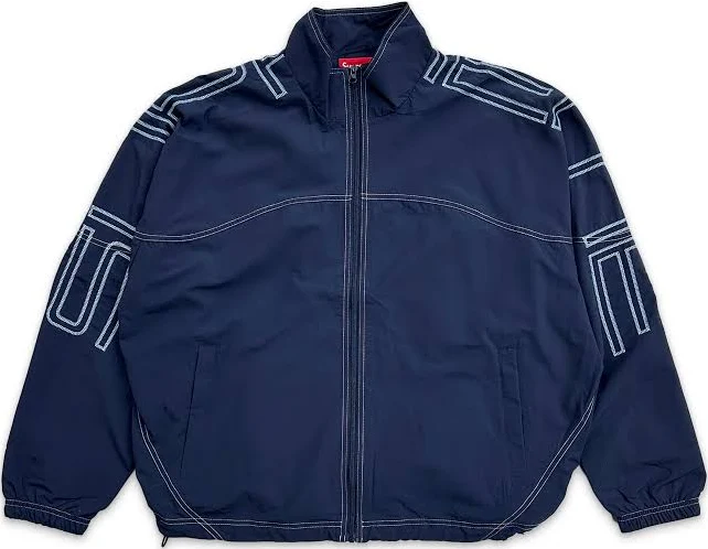 Supreme Spellout Embroidered Track Jacket 'Navy'
