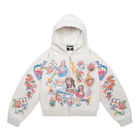 Righteous Risen King Zip Up Hoodie Gray