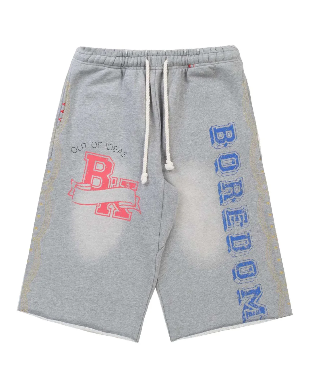 Boredom Kills Denim Print Grey Sweat Shorts