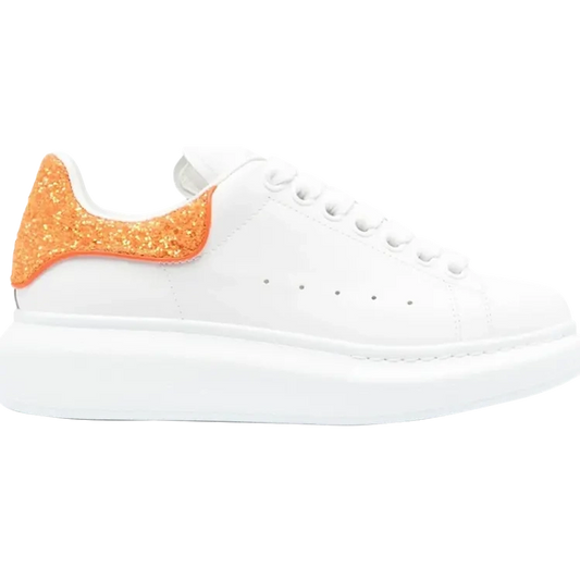 Alexander McQueen Wmns Oversized Sneaker 'White Sunset Orange Glitter