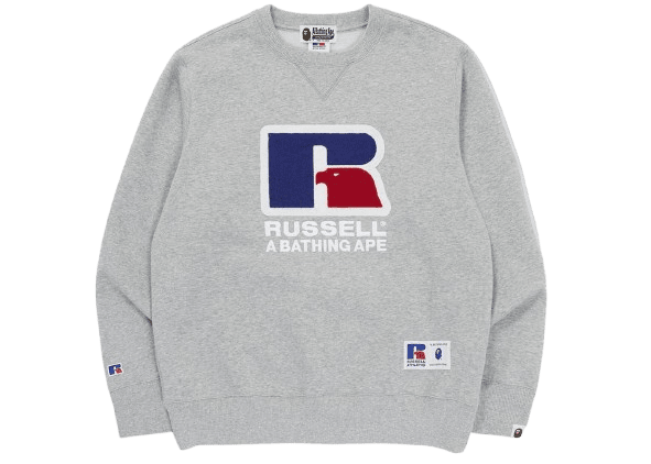 BAPE x Russell Crewneck Gray