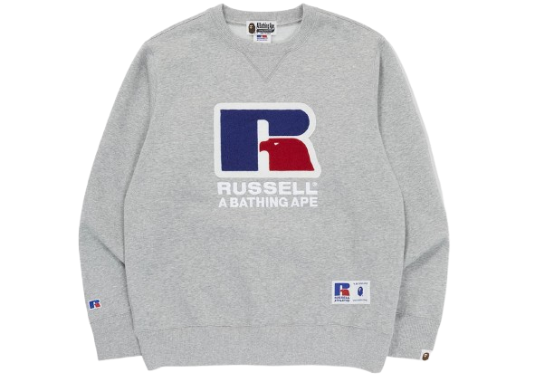 BAPE x Russell Crewneck Gray