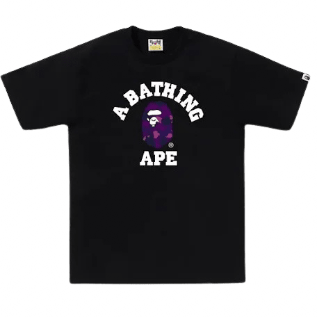 Bape Color Purple Camo College Tee