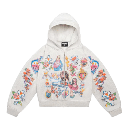 Righteous Risen King Zip Up Hoodie Gray
