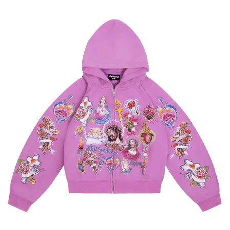 Righteous Risen King Zip Up Hoodie Purple