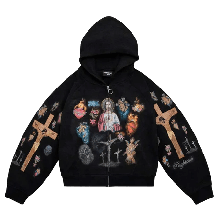 Righteous Ultimate Sacrifice Thermal Zip Up Hoodie Black