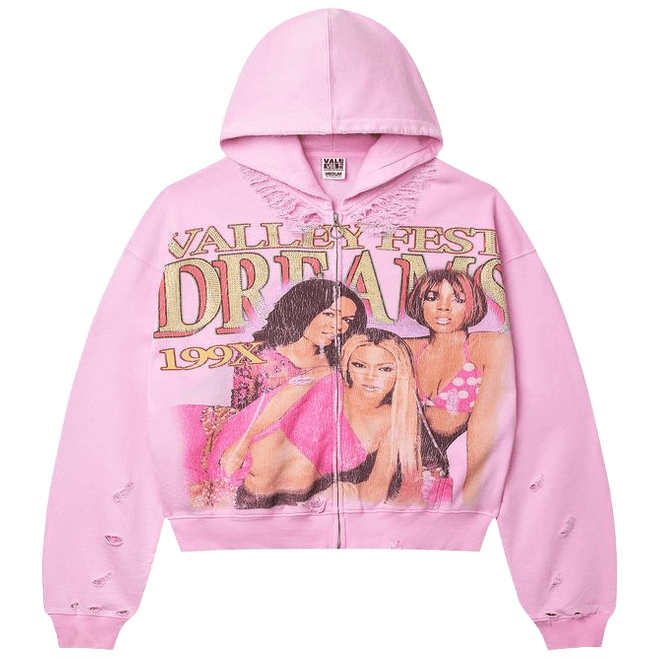 Vale Forever Dreams Zip Up Bling Hoodie 'Pink'