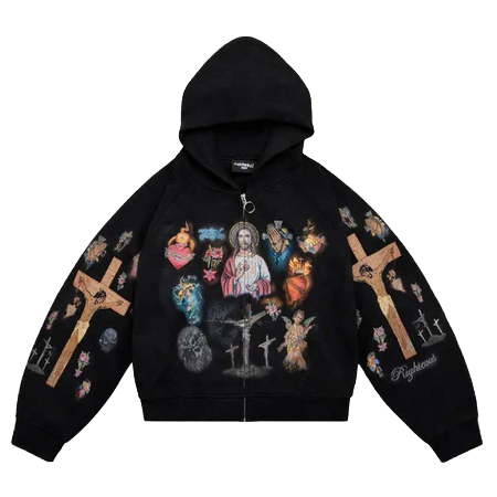 Righteous Ultimate Sacrifice Thermal Zip Up Hoodie Black