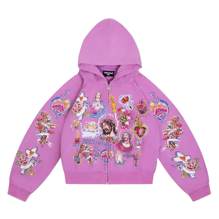 Righteous Risen King Zip Up Hoodie Purple