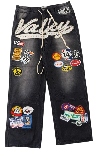 Vale Forever Jeans Black Patchwork
